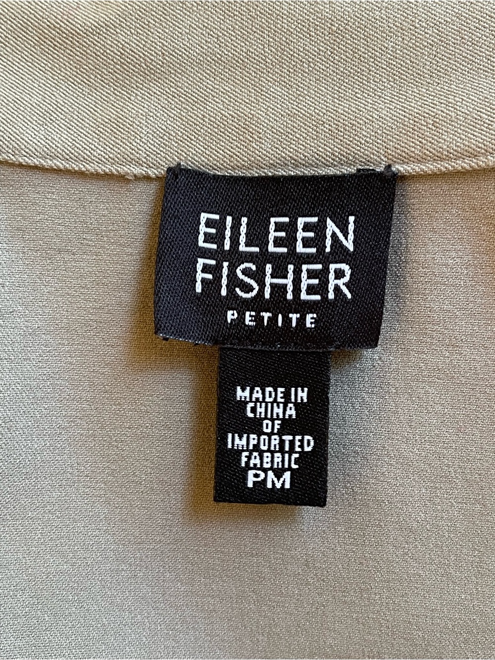 Eileen Fisher Petite Taupe Zip Front Jacket PM Minimalist Cotton Stretch - Picture 3 of 6